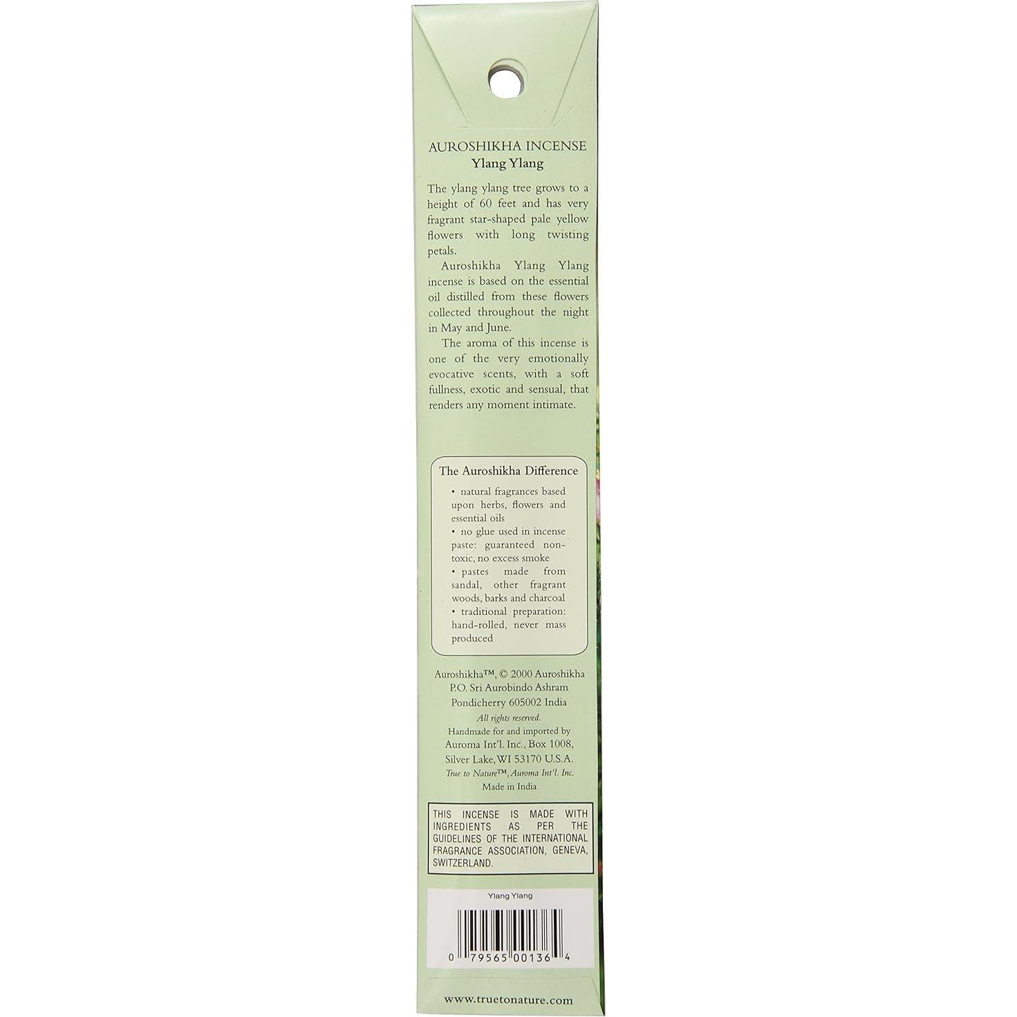 Incienso Auroshikha Ylang Ylang 10g - Natural y No Tóxico