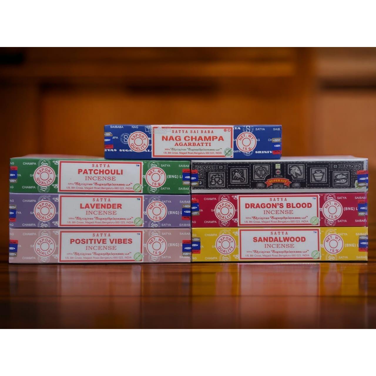 Juego de Incienso Giftbrit 7 Paquetes 15g - Nag Champa, Sangre de Dragón, Lavanda