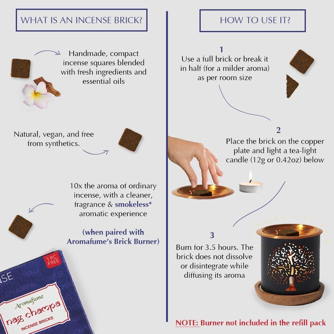 Ladrillos de Incienso Aromafume Nag Champa - 27 Piezas