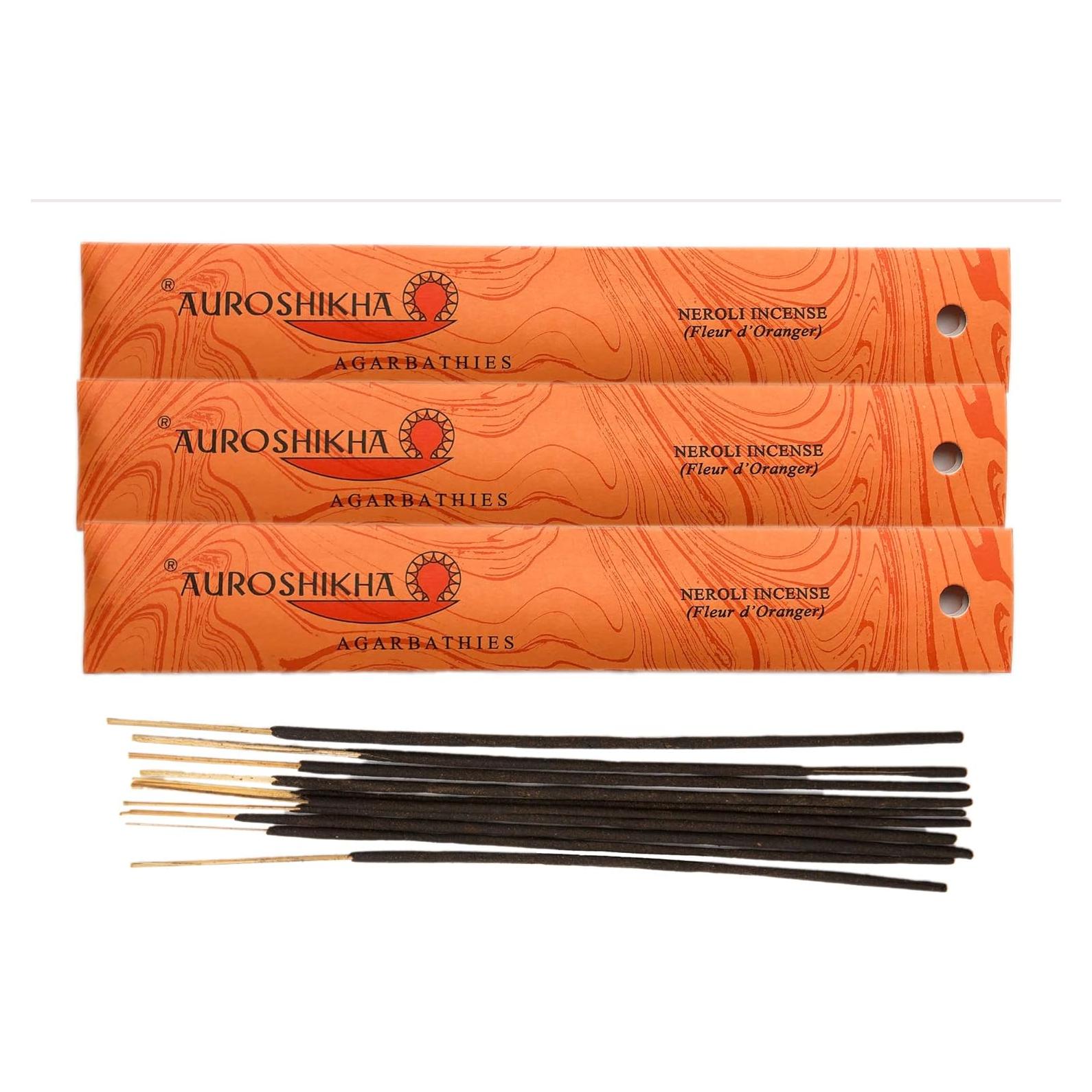 Varitas de Incienso Natural Auroshikha Neroli - Paquete de 3
