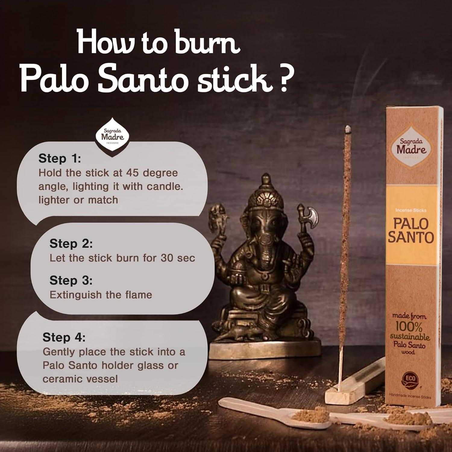 Incienso de Palo Santo Sagrada Madre 8 Varitas 23cm Ecológico