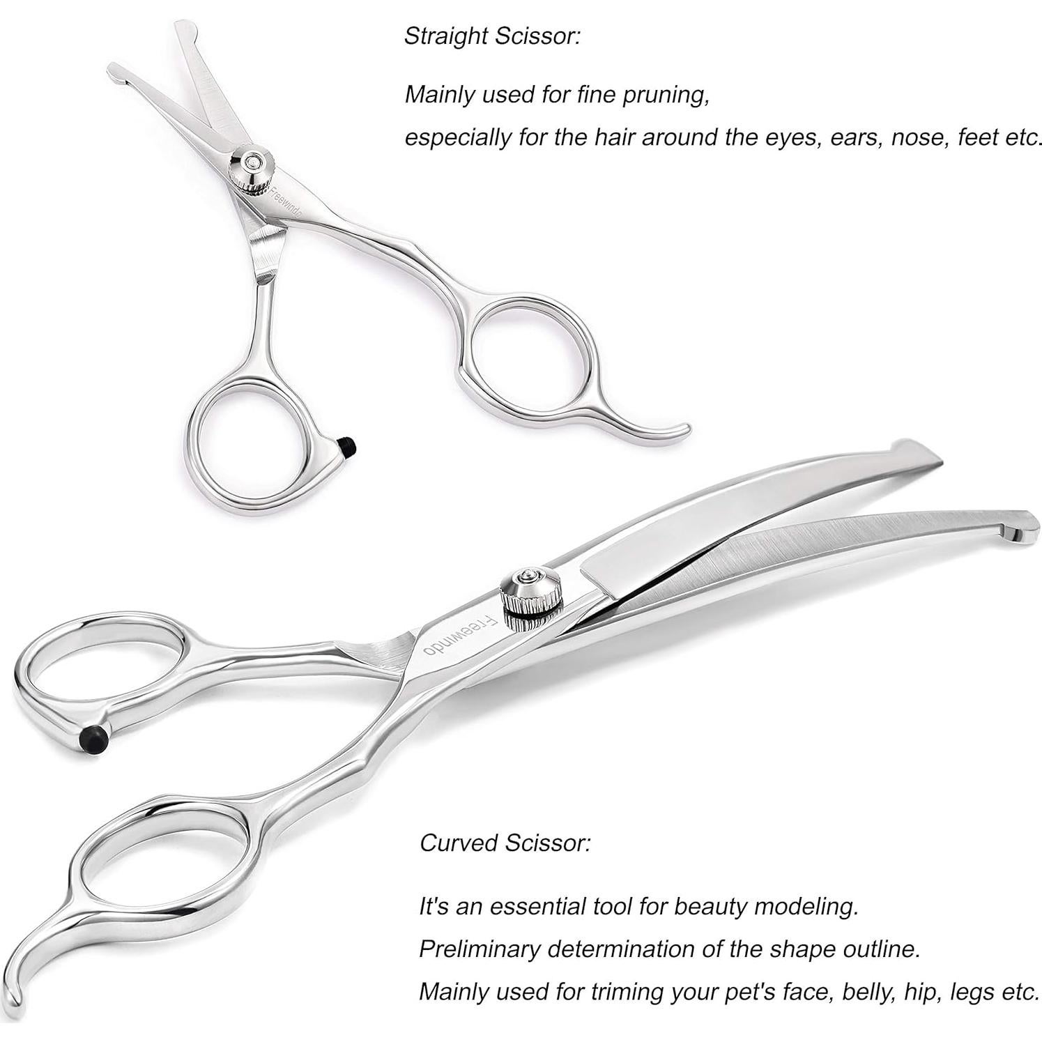 Kit de Tijeras para Perros Xinwang - Acero Inoxidable, 7 Piezas