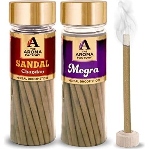 Palos de Incienso Orgánicos The Aroma Factory 2x100g Sándalo Mogra