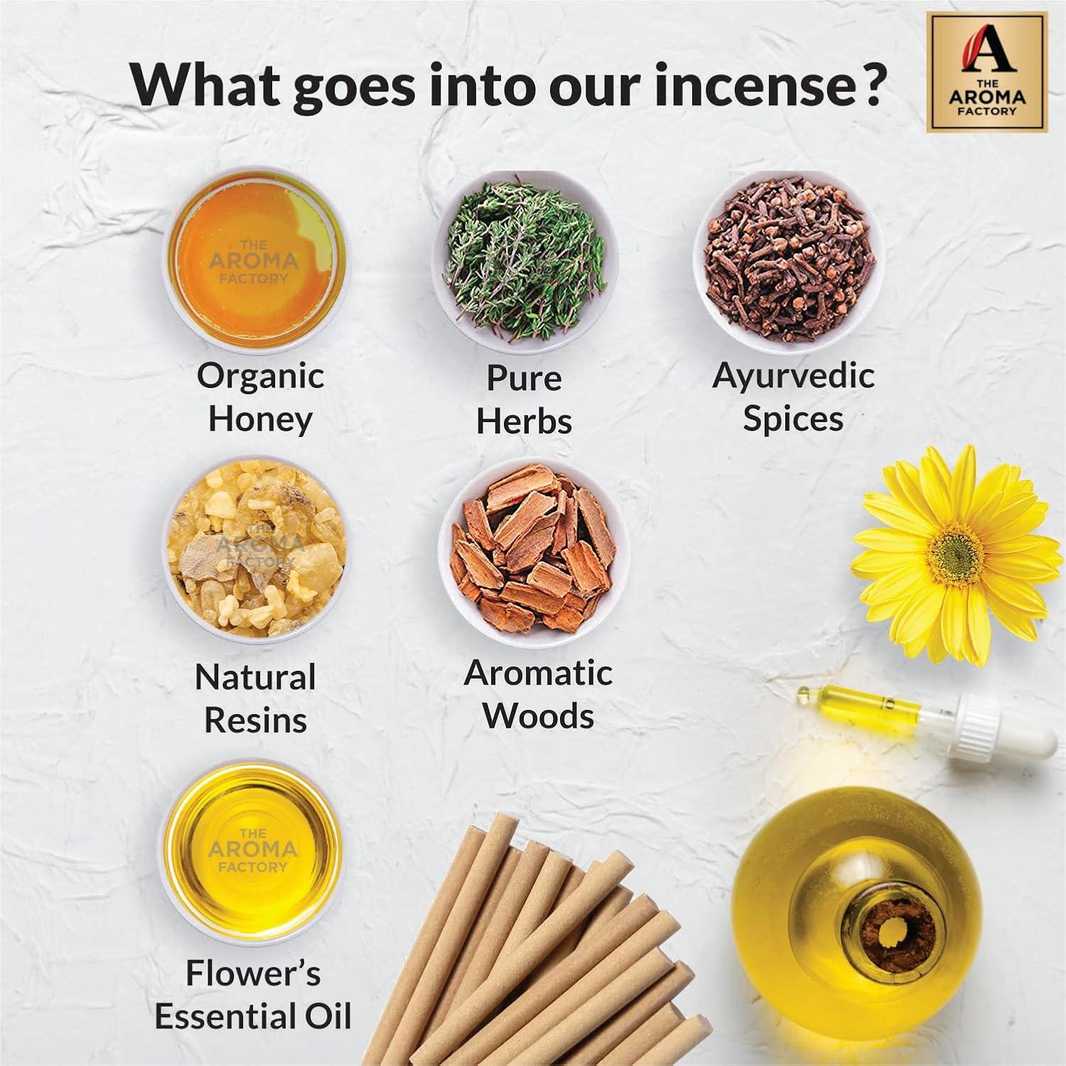 Palos de Incienso Orgánicos The Aroma Factory 2x100g Sándalo Mogra