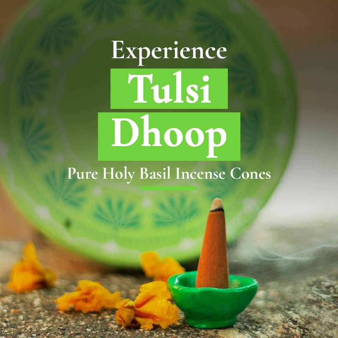 Conos de Incienso Boond Tulsi Dhoop - Albahaca Sagrada 25 Unidades