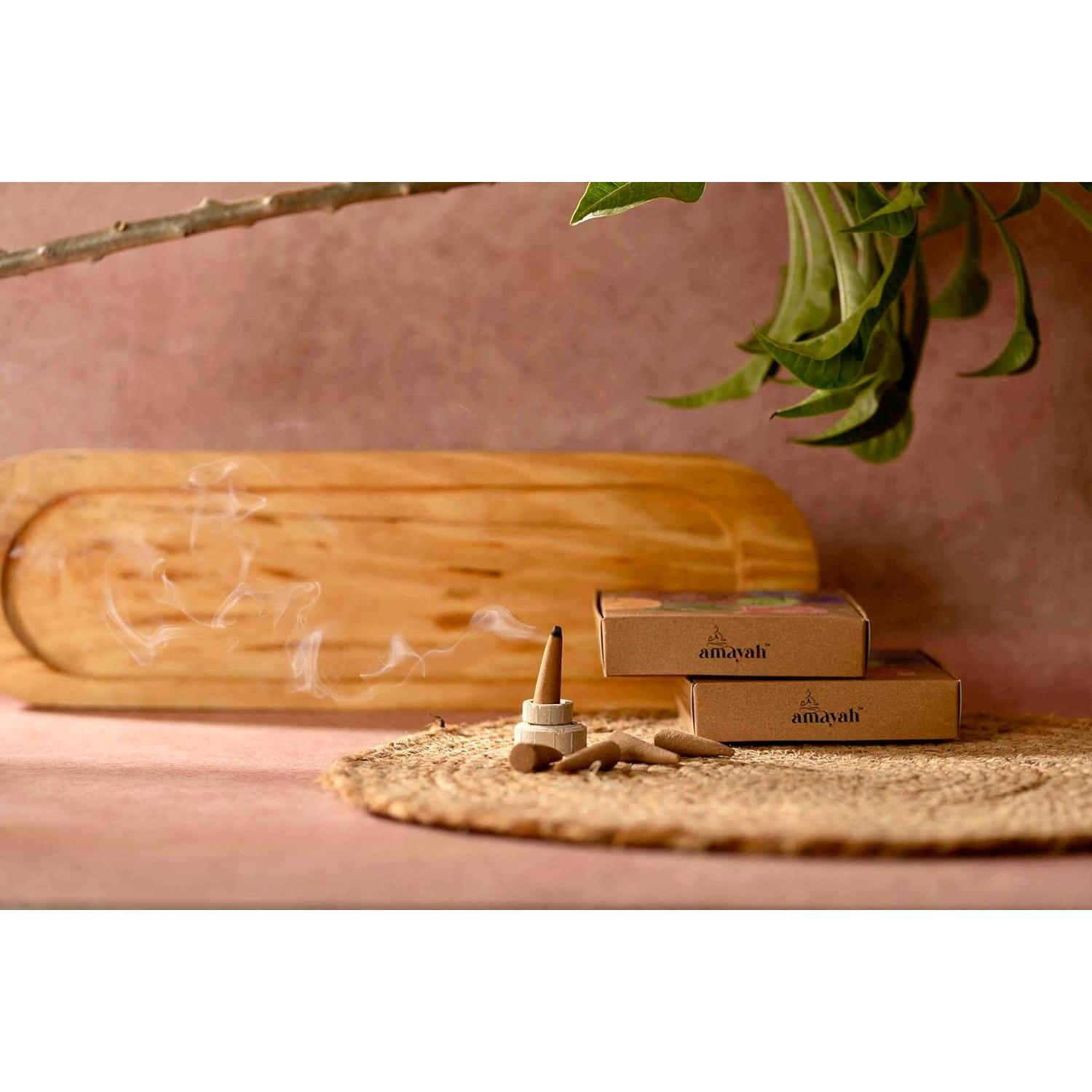 Conos de Incienso Natural AMAYAH Eucalipto 100% Orgánico - 2 Unidades