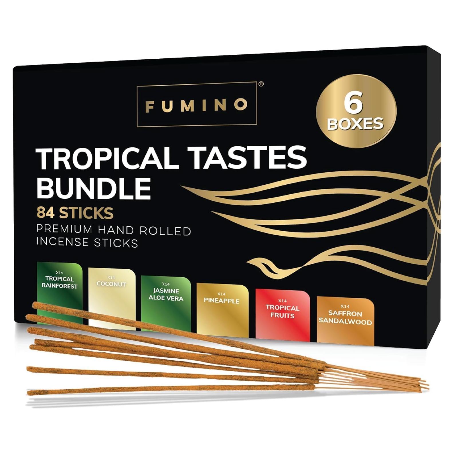 Varitas de Incienso Fumino Tropicales 84 Piezas 170g Hechas a Mano