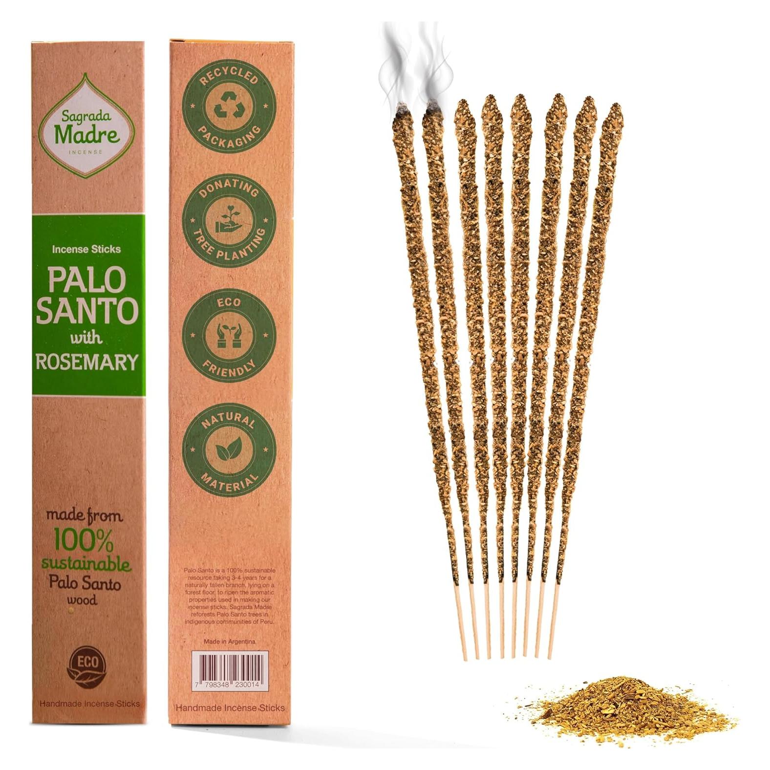 Varitas de Incienso Palo Santo Sagrada Madre 8pcs 23cm Ecológicas