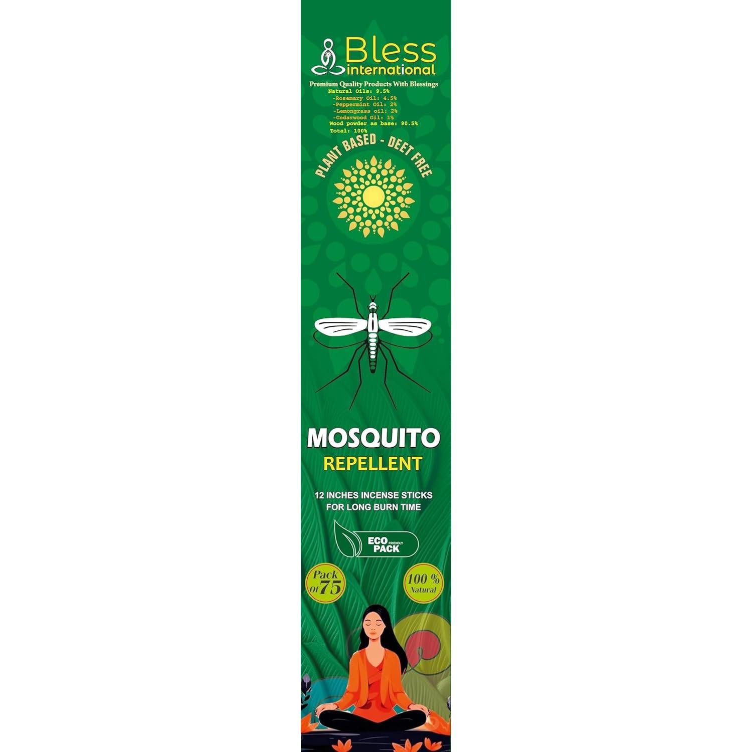 Incienso Repelente de Mosquitos Bless International 75 PCS