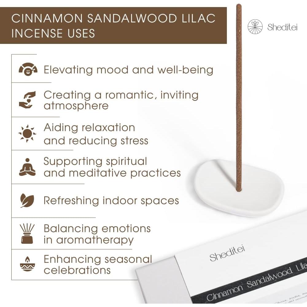 Varitas de Incienso Sheditei Canela Sándalo Lila 30 Unidades