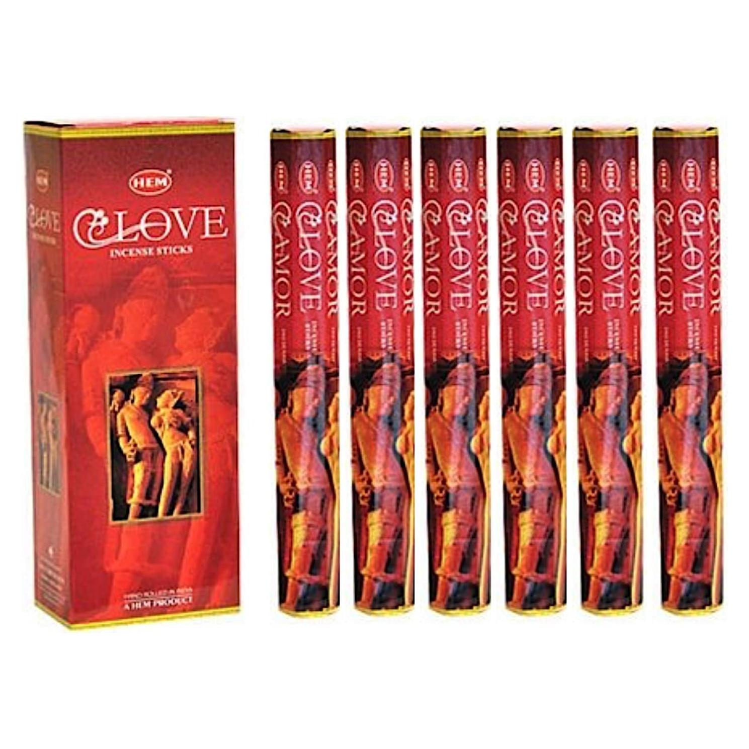 Incienso HEM - Caja 6 Tubos de 20 Varitas - Calidad Premium