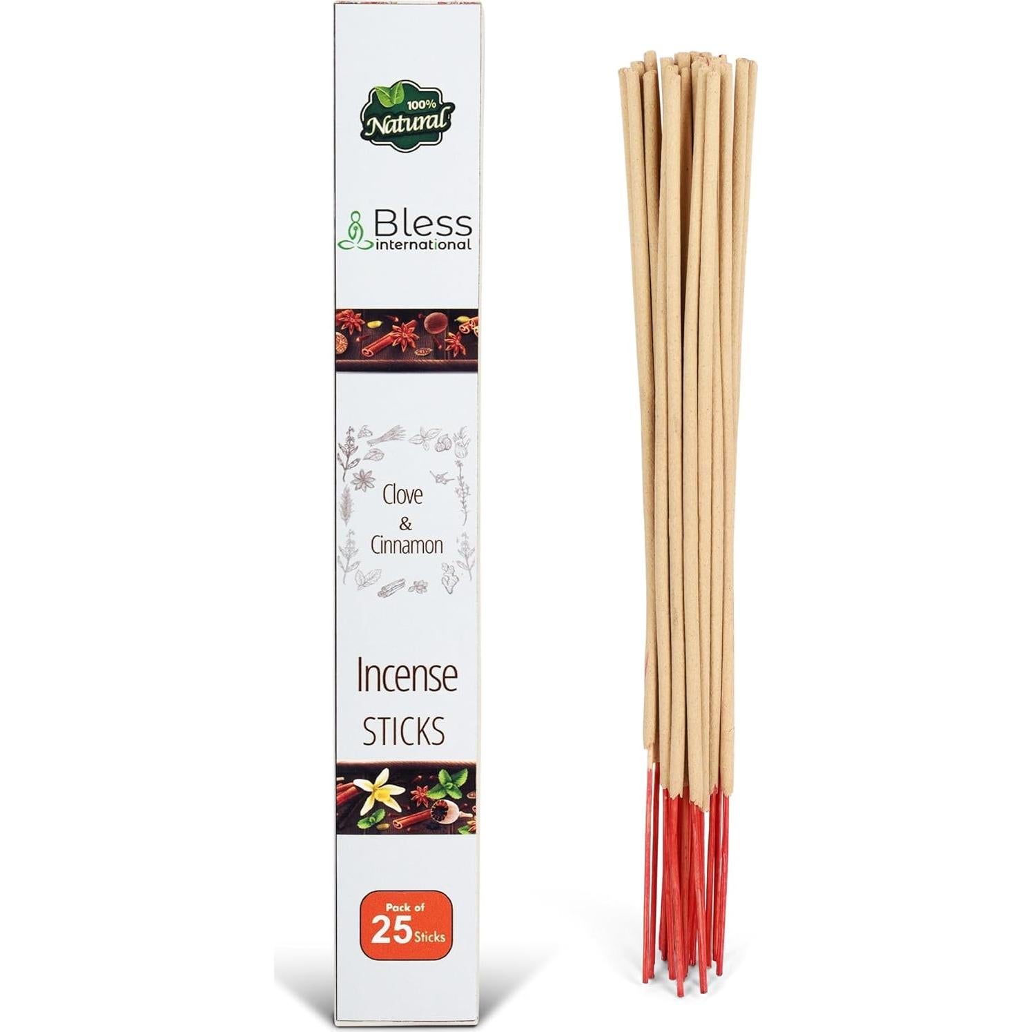 Incienso Natural Clavo y Canela Bless International 25 Palos