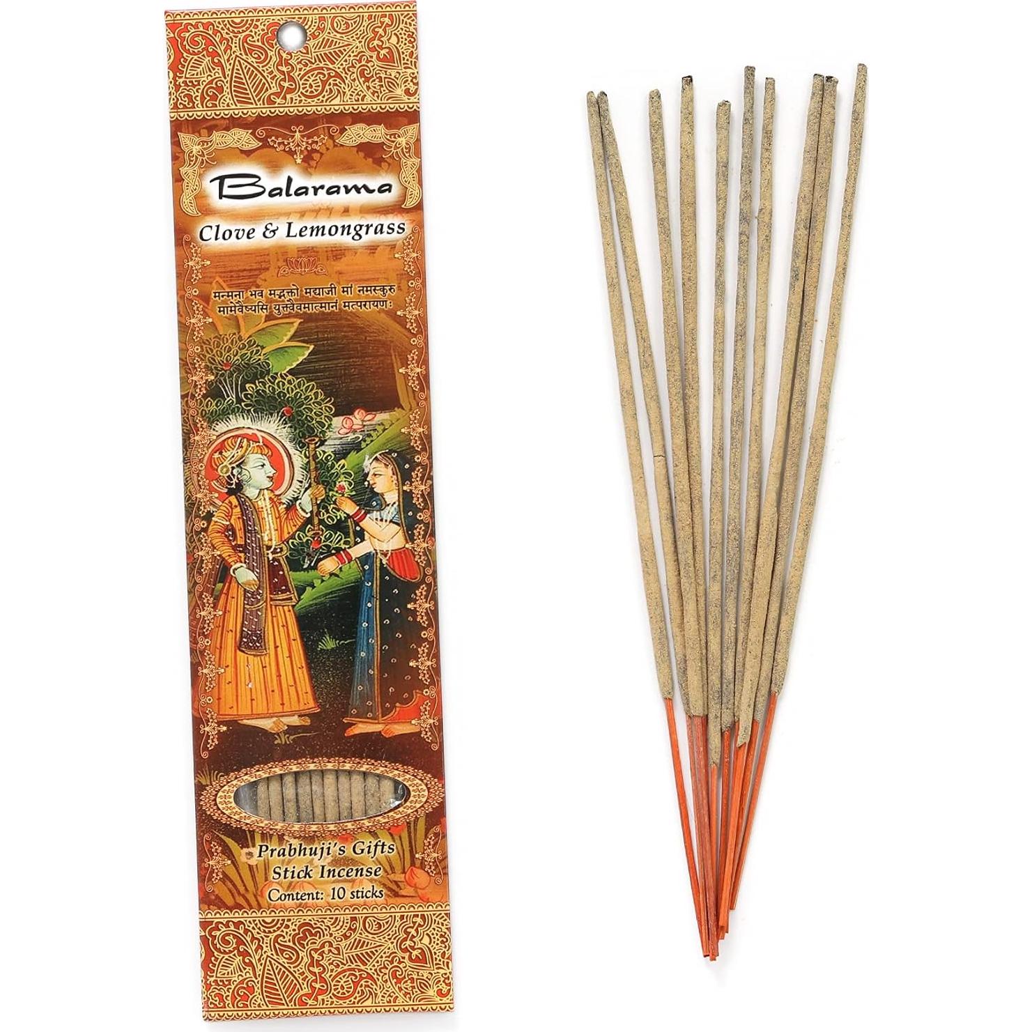 Varillas de Incienso Prabhuji's Gifts Clavo y Hierba Limón 10 Unidades
