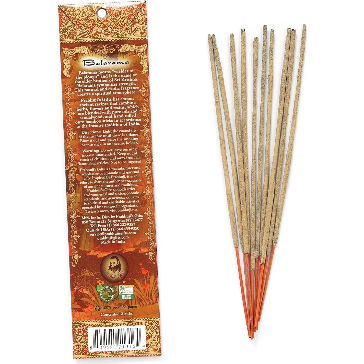 Varillas de Incienso Prabhuji's Gifts Clavo y Hierba Limón 10 Unidades