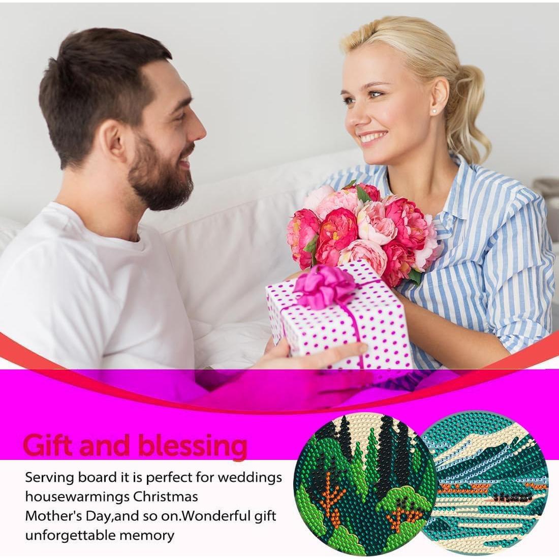 Kit de 8 Posavasos de Diamante DOTZSO con Soporte