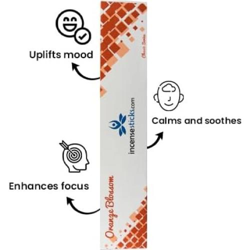 Incienso Clásico Flor de Naranja - 5 Paquetes de 12 Varitas 22.86 cm