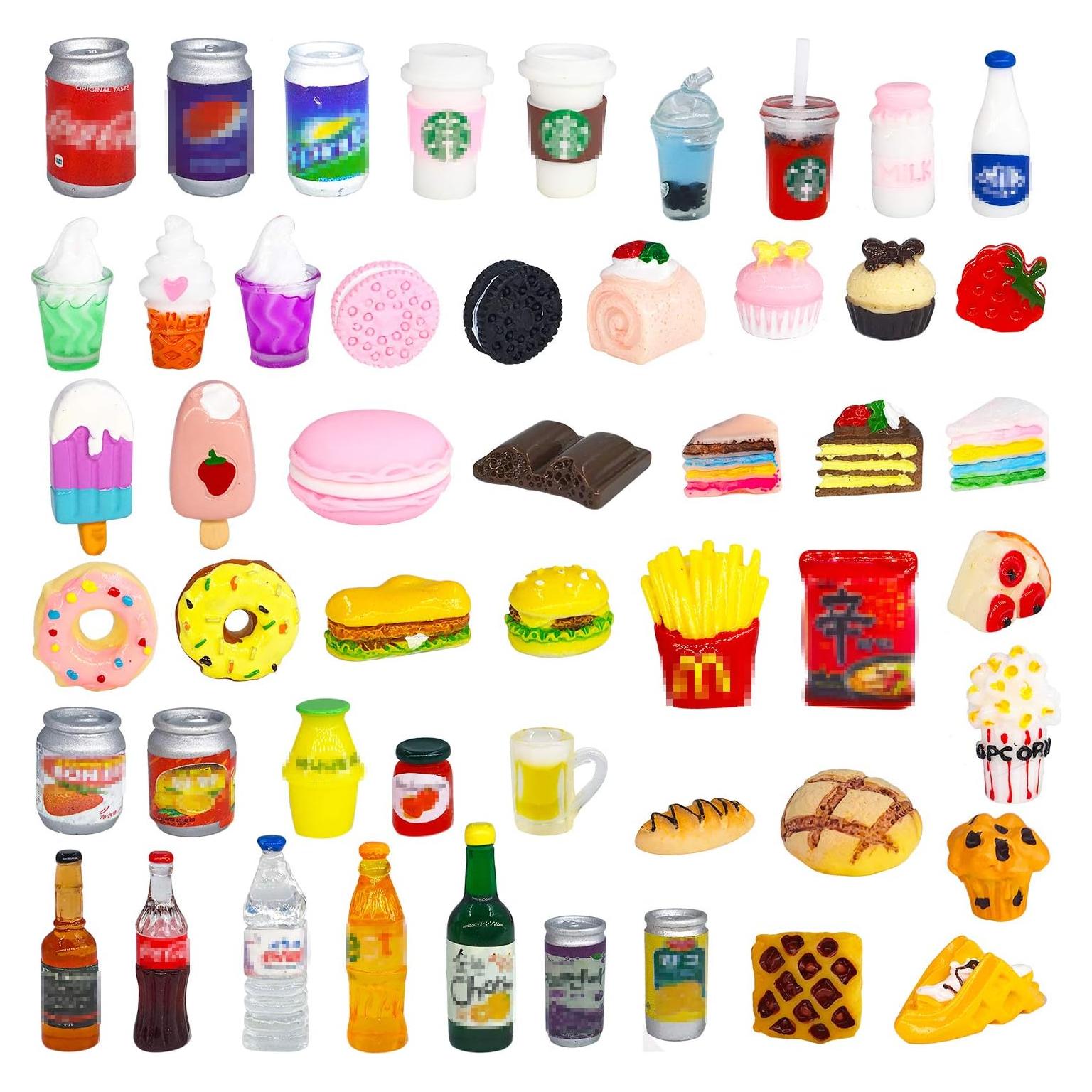 Conjunto 50 Piezas Miniaturas Comida y Bebida para Muñecas