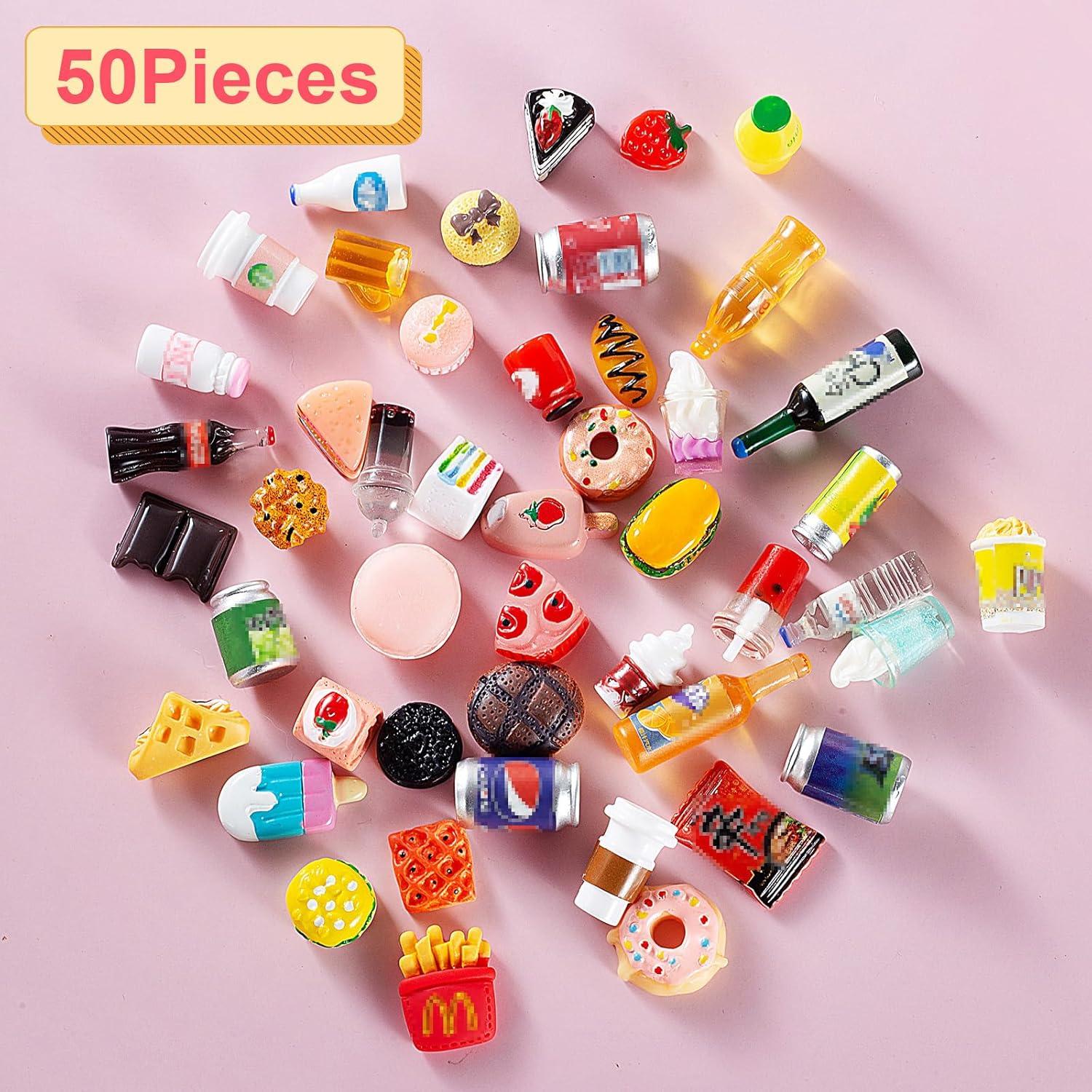 Conjunto 50 Piezas Miniaturas Comida y Bebida para Muñecas