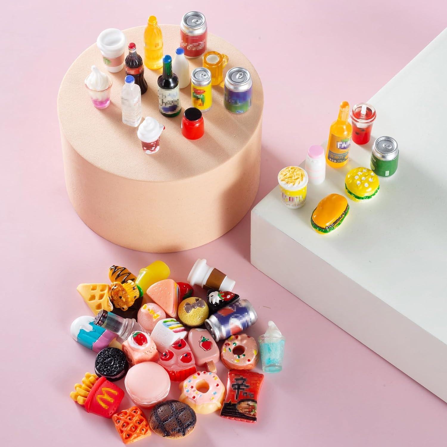 Conjunto 50 Piezas Miniaturas Comida y Bebida para Muñecas