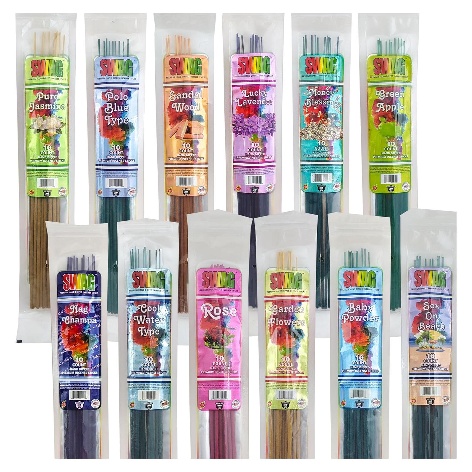 Varitas de Incienso SWAG 27.94 cm - 10 Aromas Variados