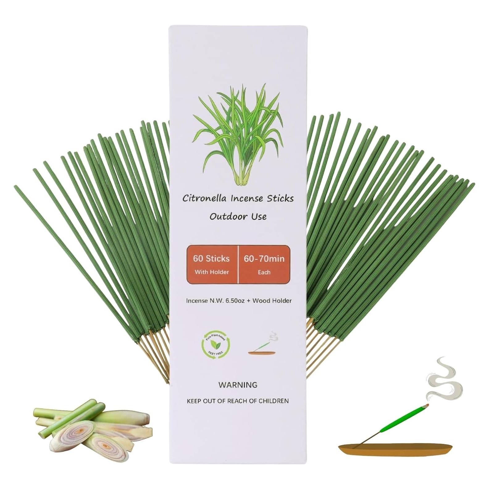 Varitas de Incienso de Citronela Genzers 60 Pcs Jumbo 27 cm