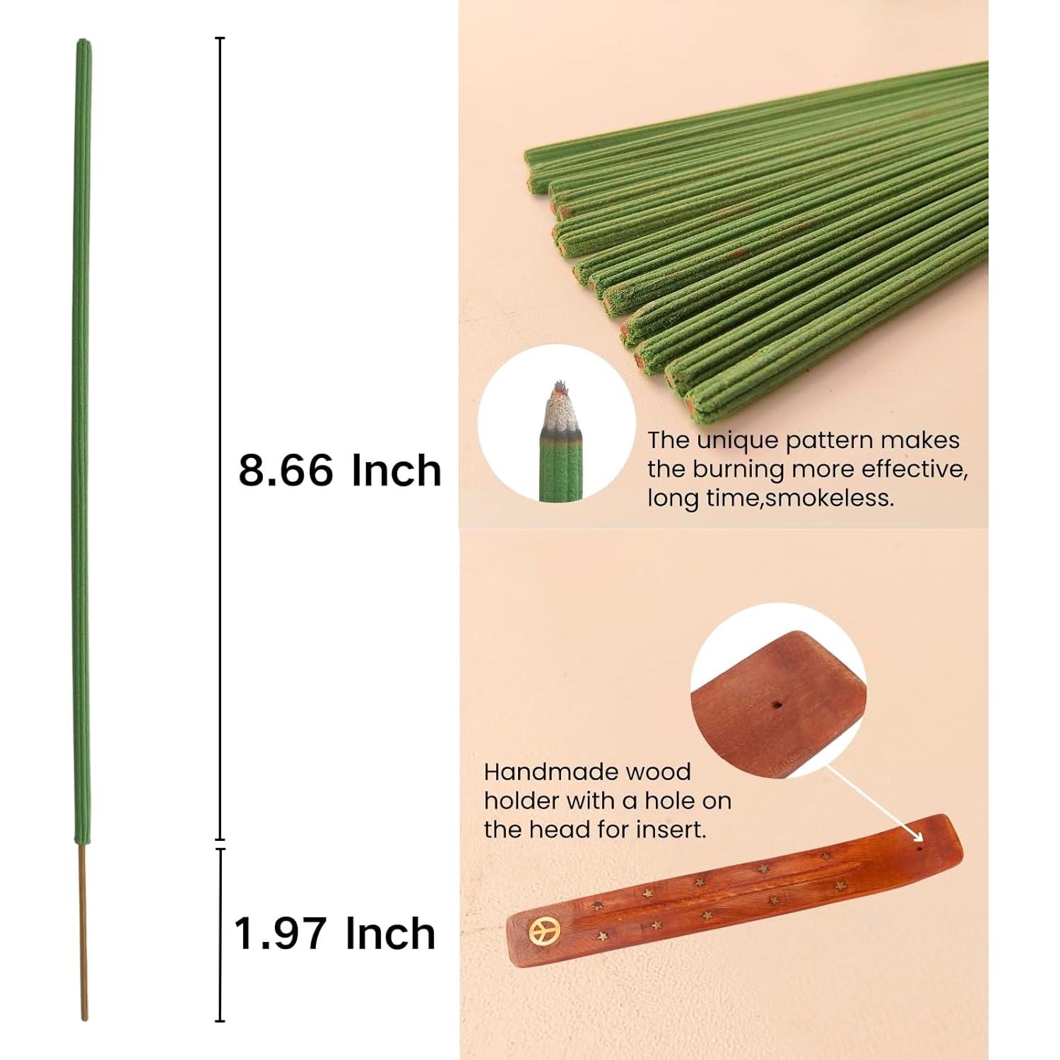 Varitas de Incienso de Citronela Genzers 60 Pcs Jumbo 27 cm