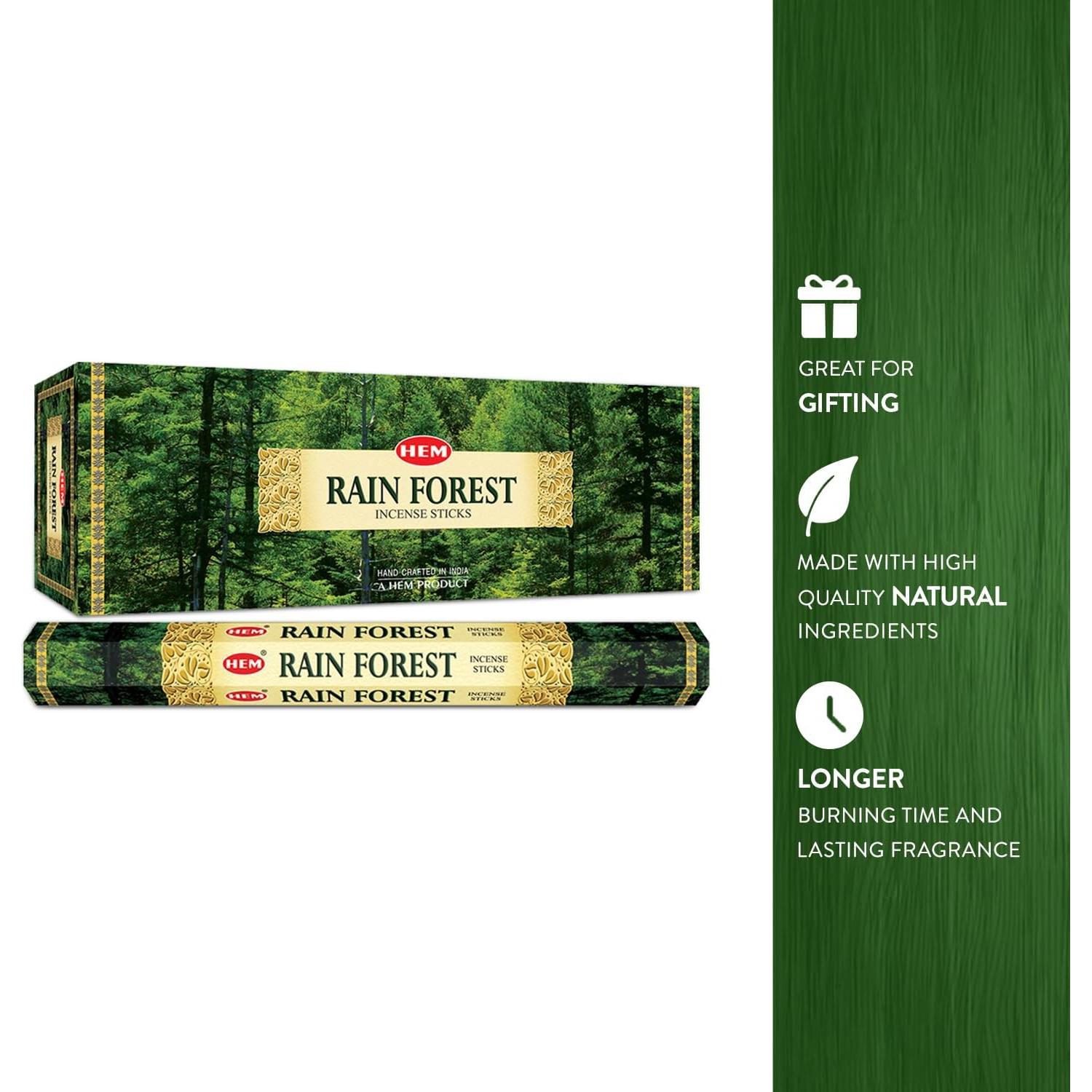 Incienso HEM Bosque Lluvioso - 120 Varillas 23 cm - 6 Cajas