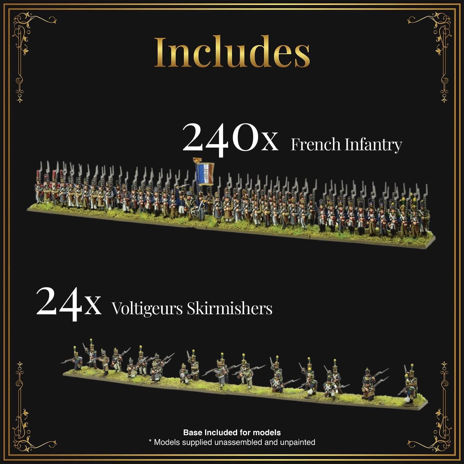 Conjunto Brigada Infantería Francesa Waterloo Wargames 80 Figuras