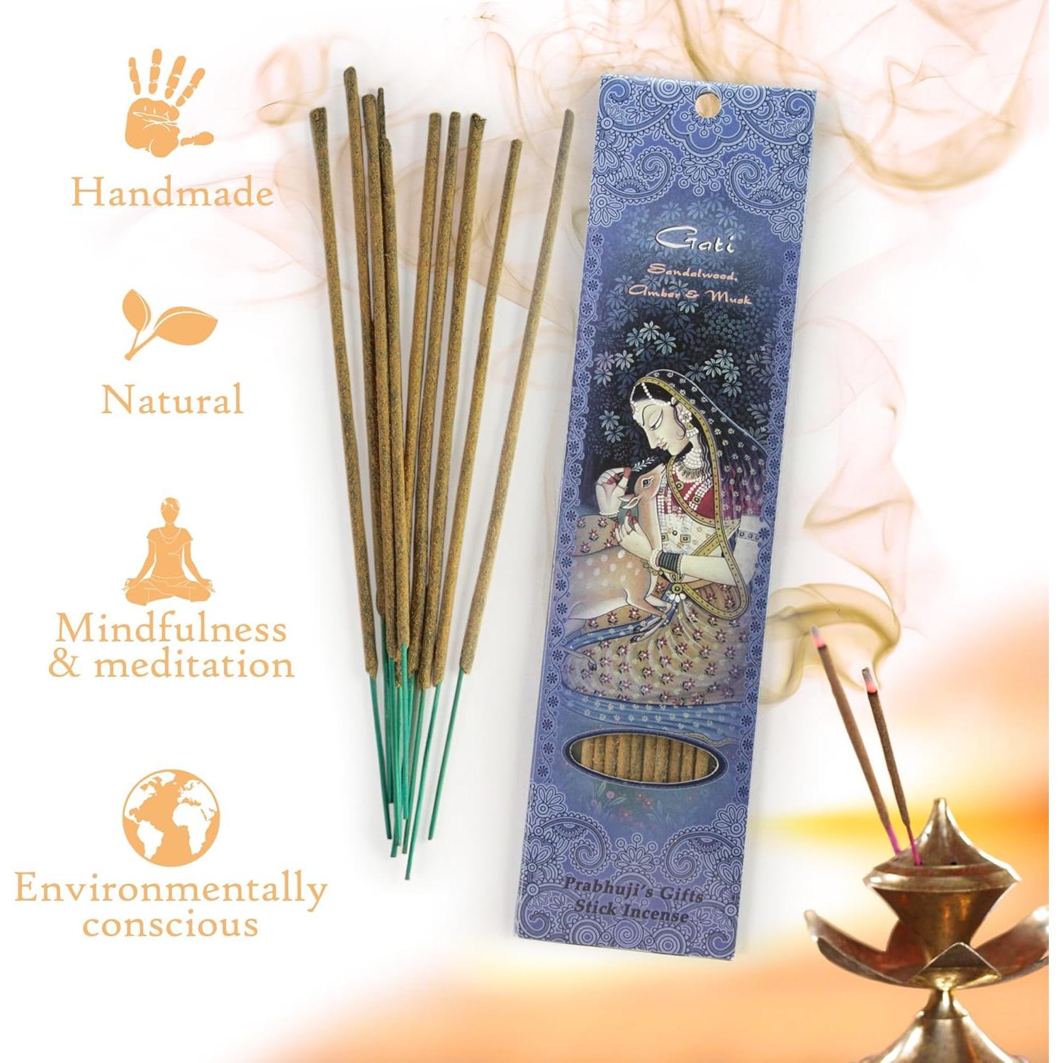 Varitas de Incienso Hechas a Mano Regalos de Prabhuji - Sándalo