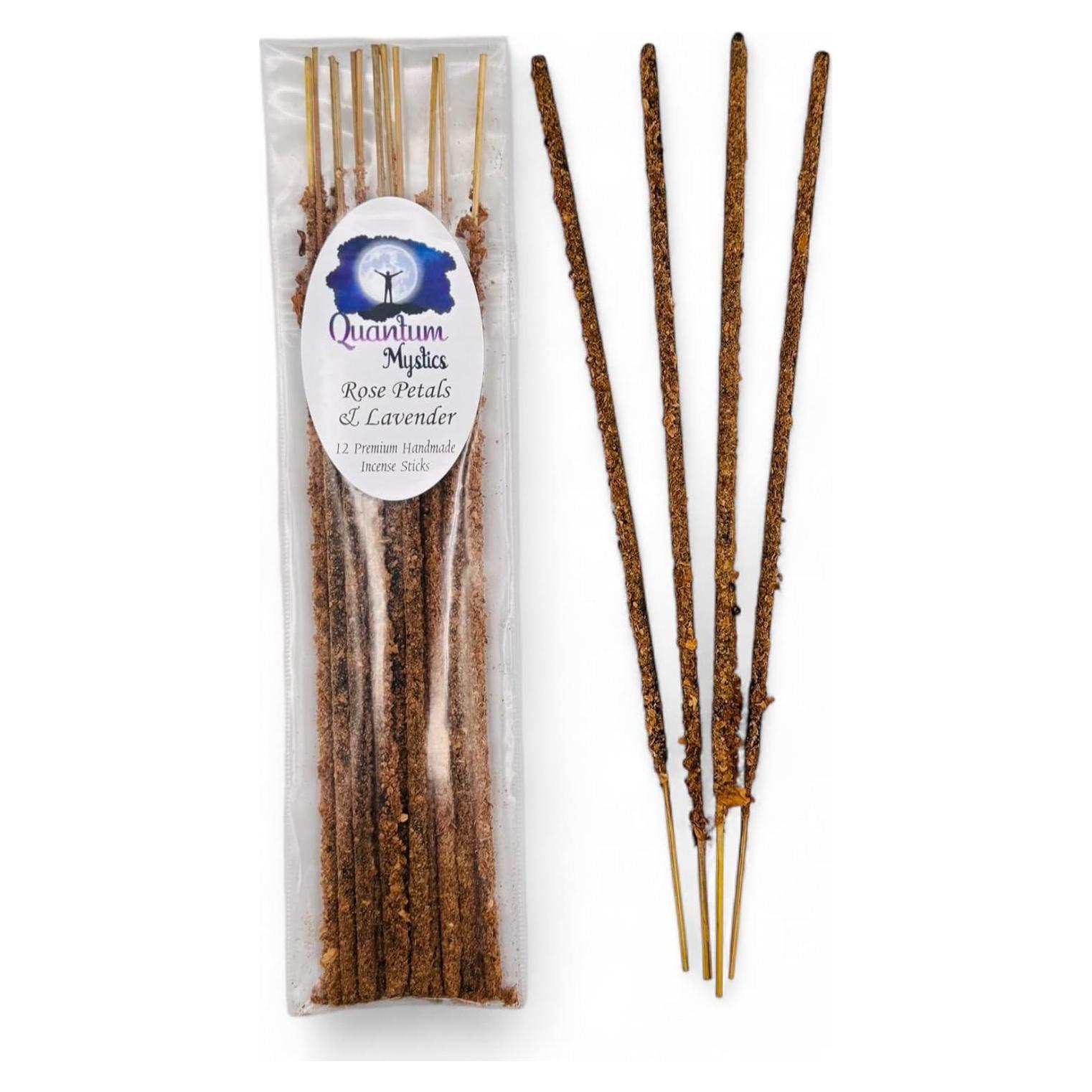 Incienso de Pétalos de Rosa y Lavanda Quantum Mystics - Set de 12