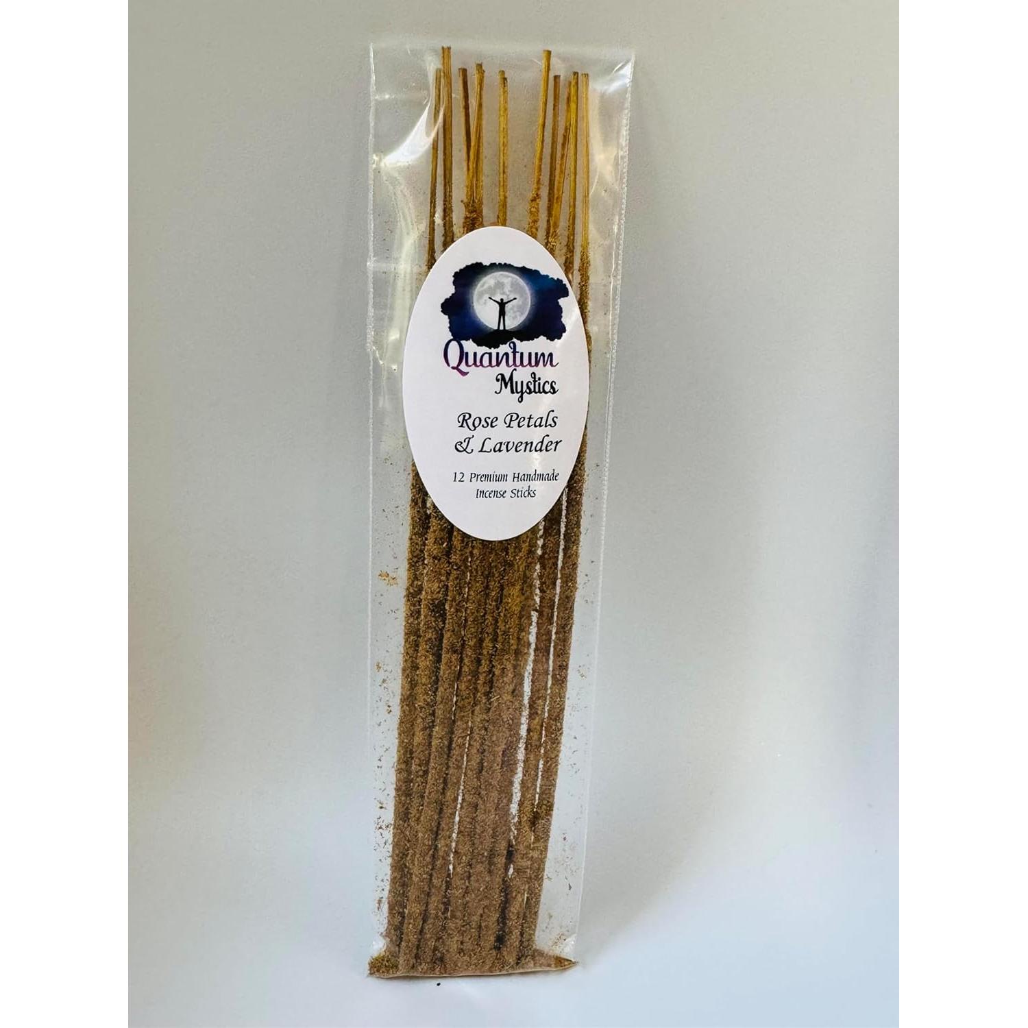 Incienso de Pétalos de Rosa y Lavanda Quantum Mystics - Set de 12