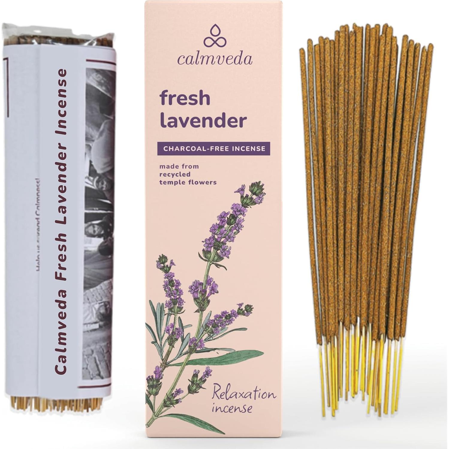 Incienso Natural Calmveda Rosa y Sándalo - 80 Varillas + Spray