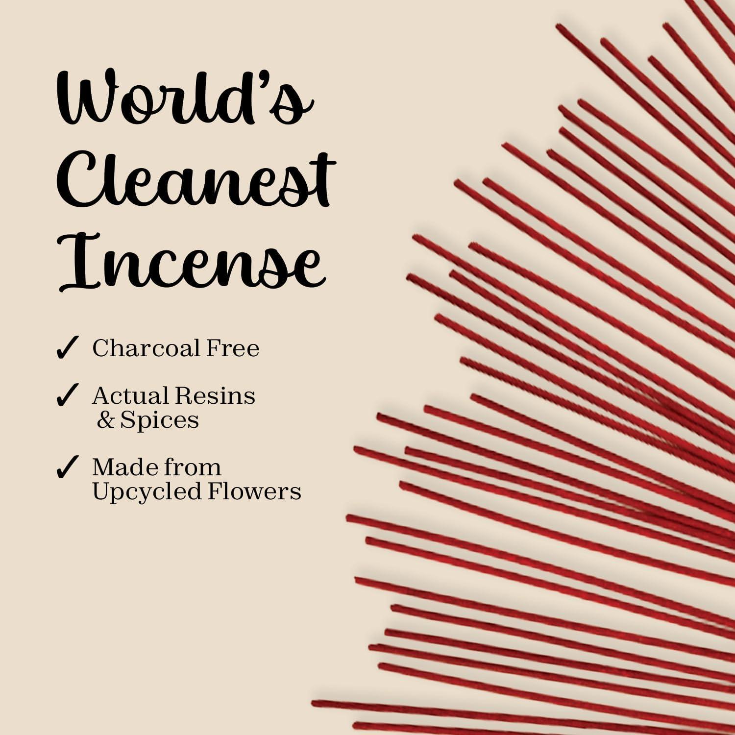 Incienso Natural Calmveda Rosa y Sándalo - 80 Varillas + Spray