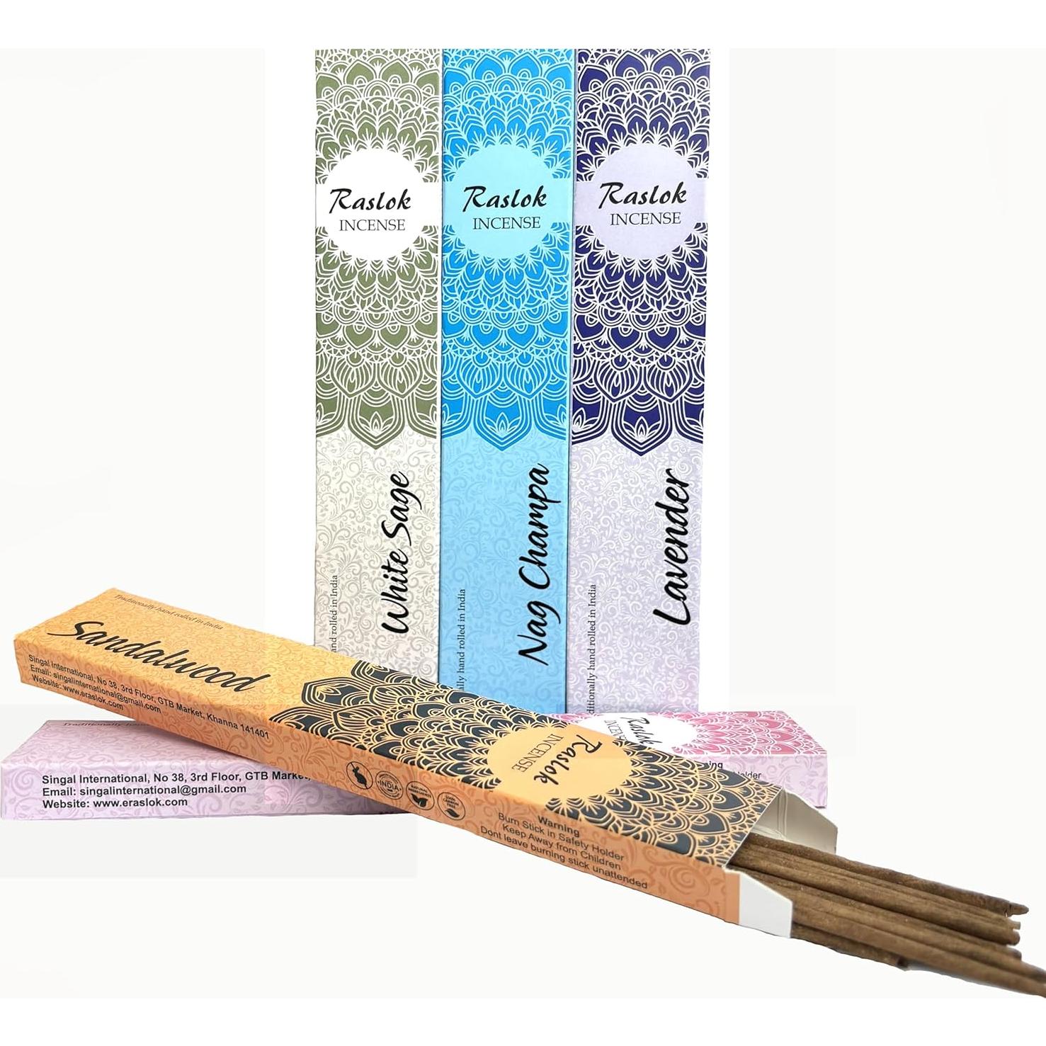 Incienso Natural Raslok - 5 Varillas de 15g Aromas Mezclados