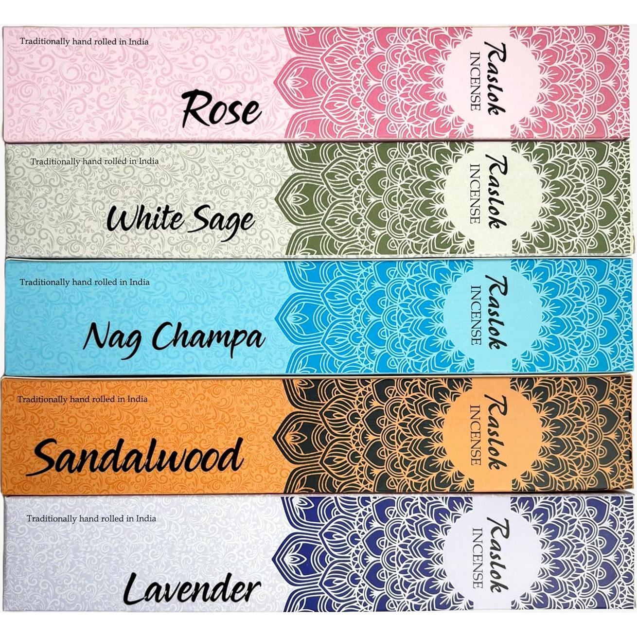 Incienso Natural Raslok - 5 Varillas de 15g Aromas Mezclados