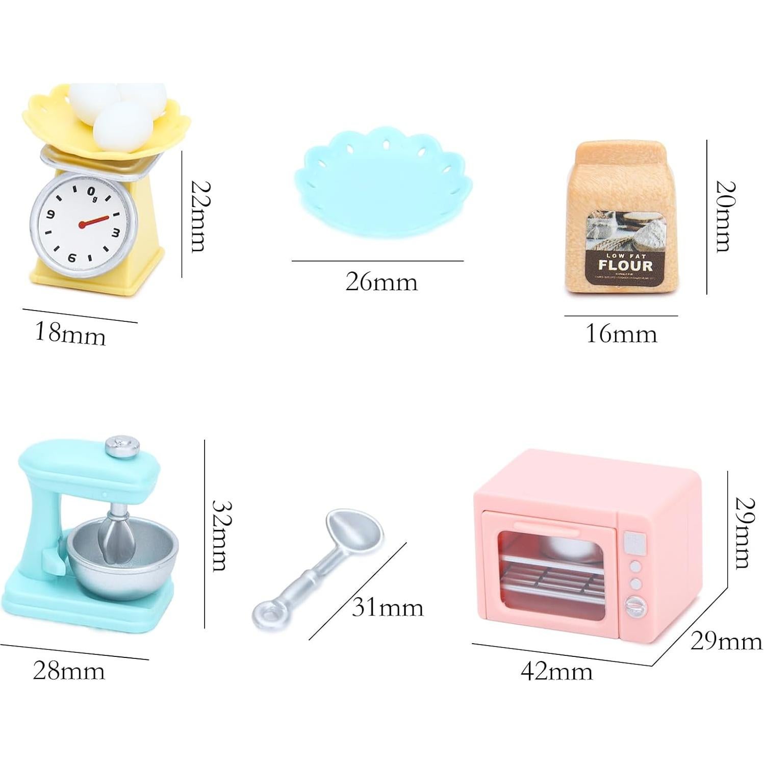 Accesorios de Cocina para Muñecas ONEST 26 Piezas Miniatura