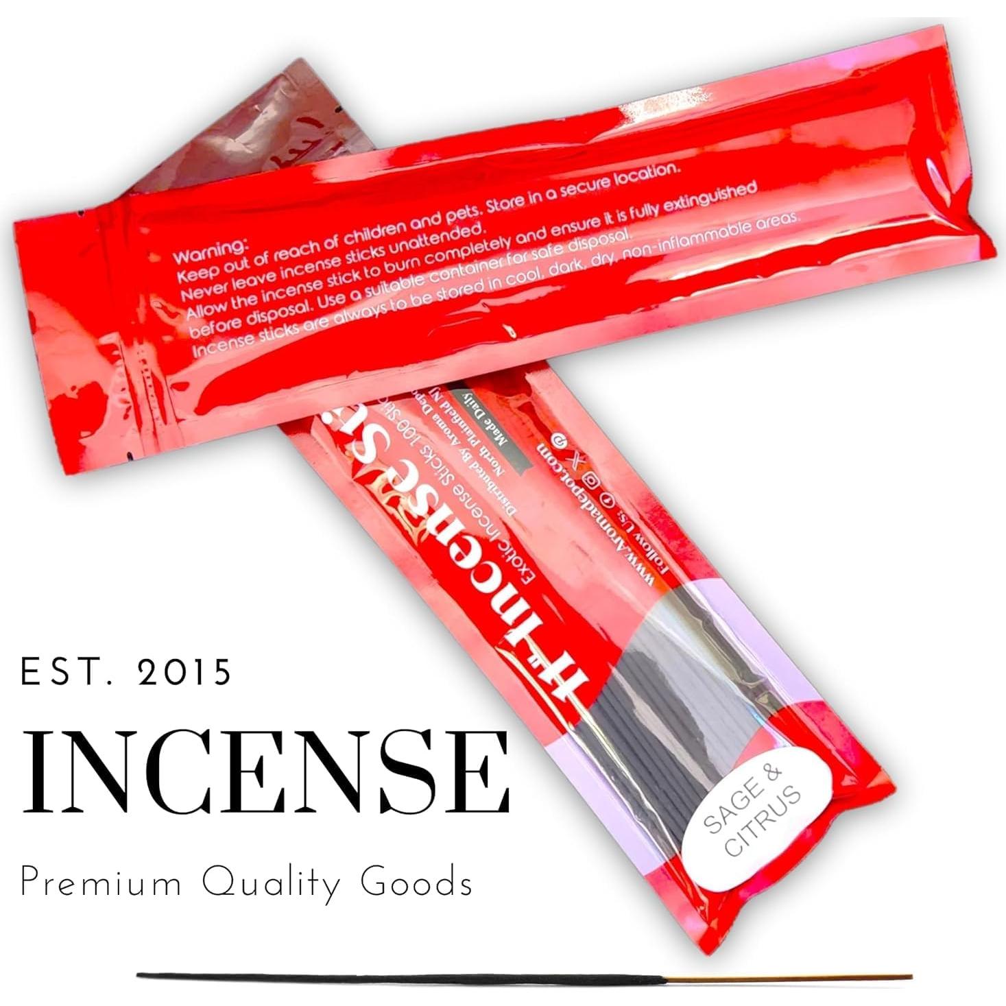 Incienso Aroma Depot Fresa 85-100 Varitas 11" Carbón Natural