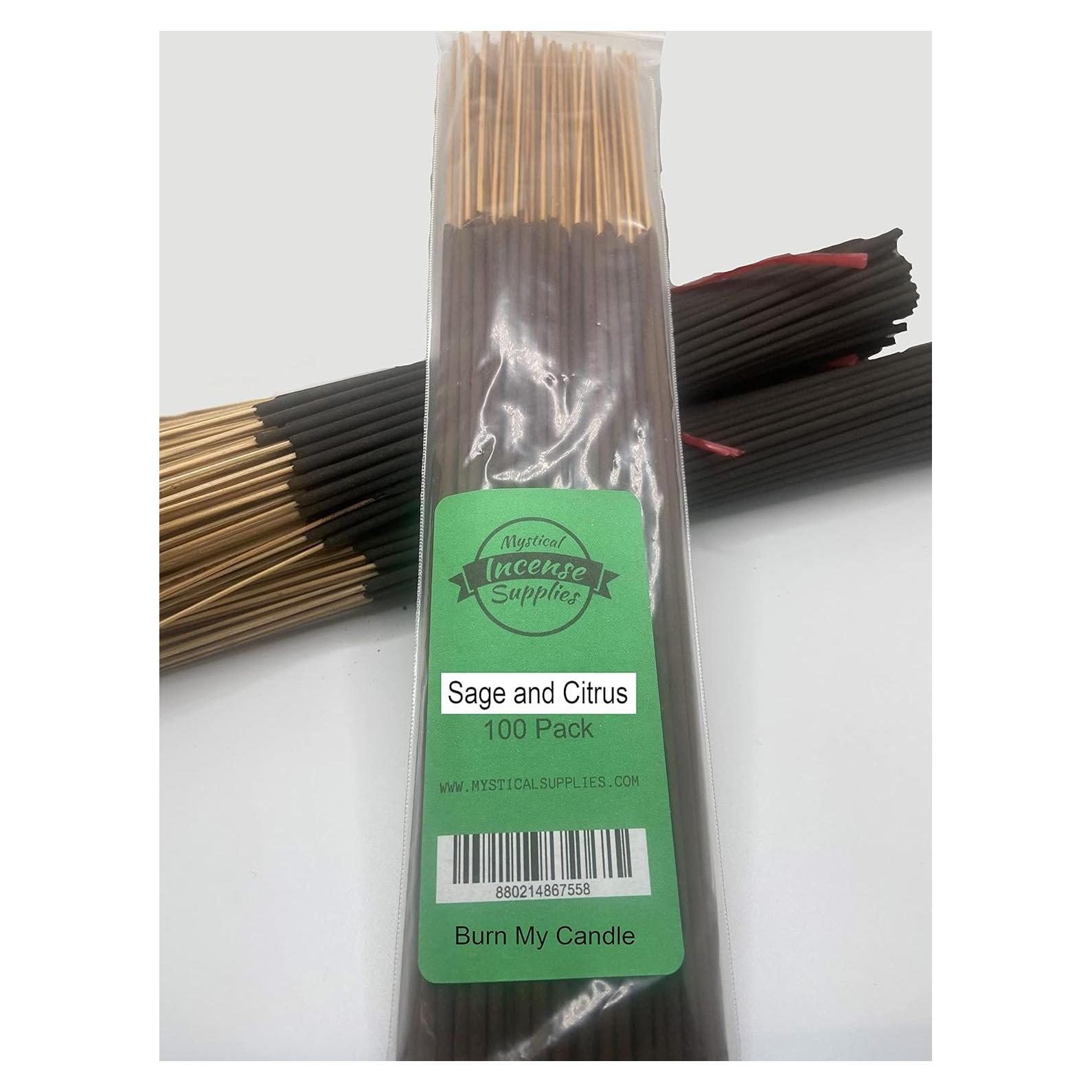 Incienso Natural Burn My Candle 100 Palitos Salvia y Cítricos