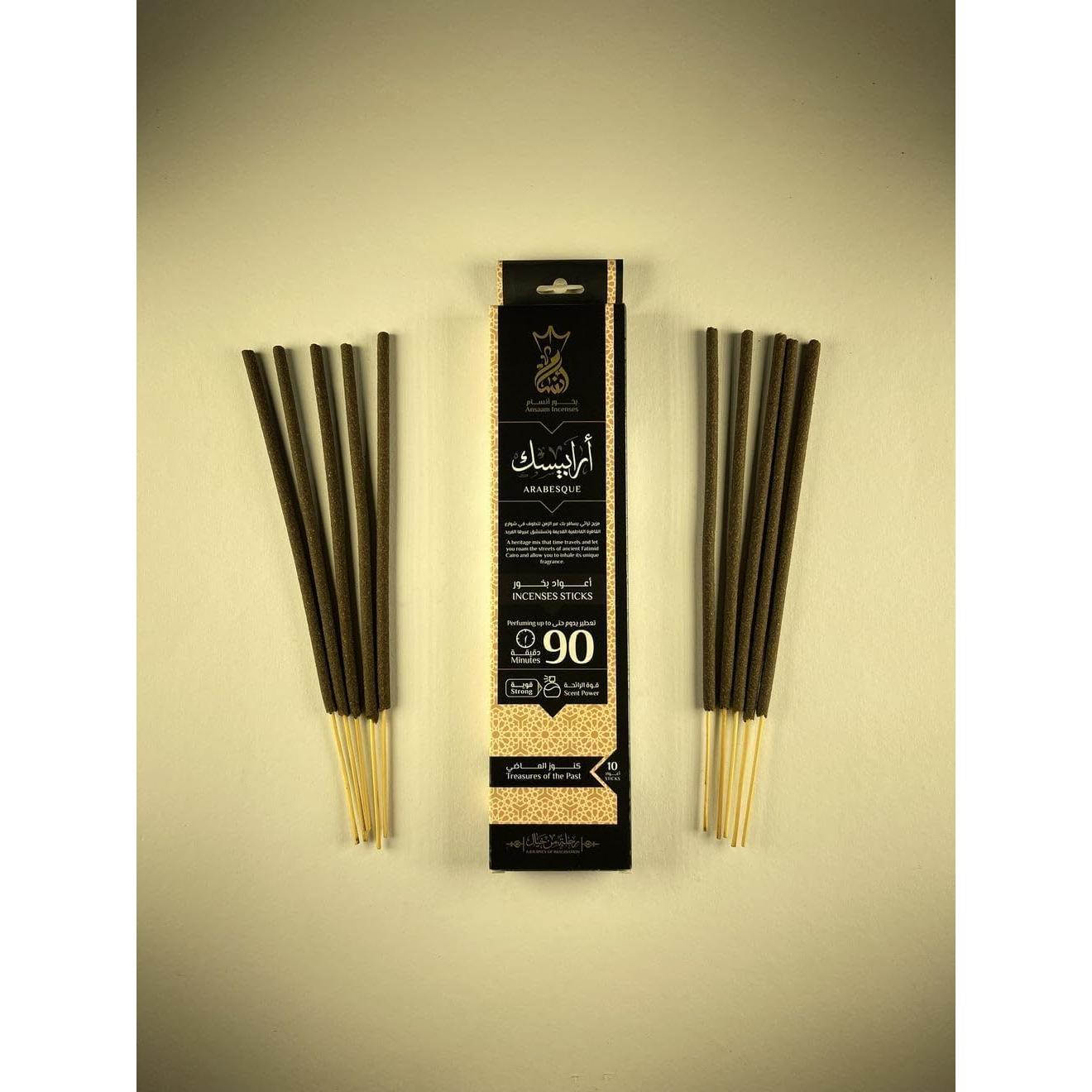 Incienso Arabesque Ansaam 10 Palitos 90 Min Aromas Naturales