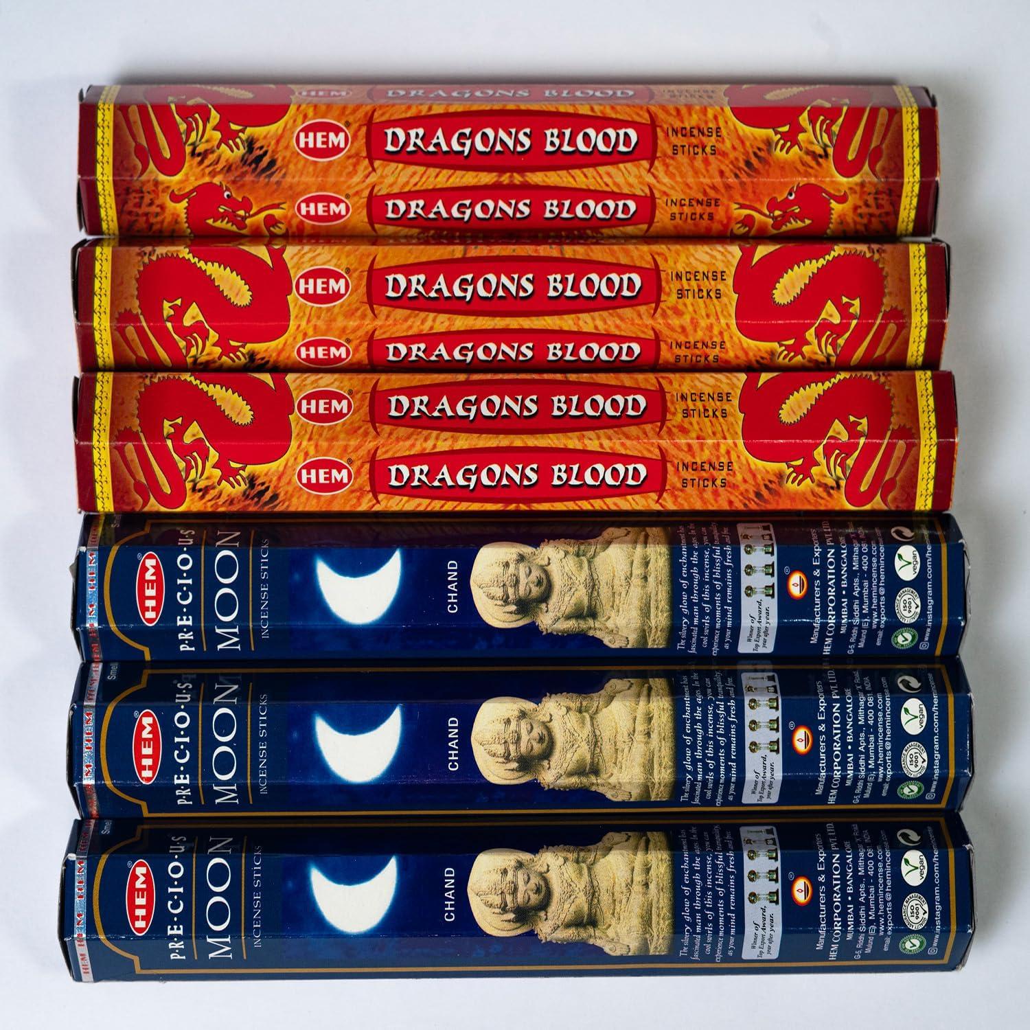 Incienso Sangre de Dragón y Luna Preciosa Hem - 120 Varillas