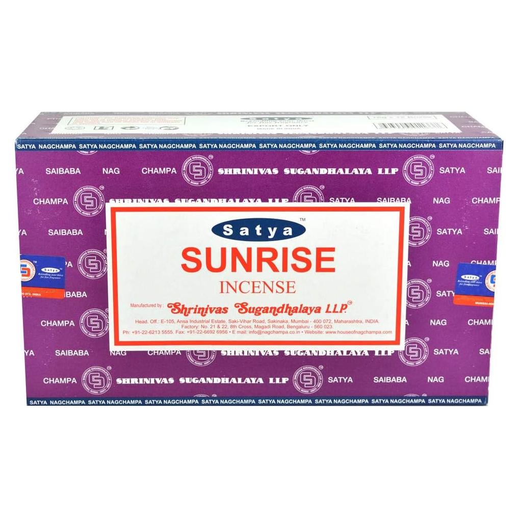 Incienso Satya Nag Champa Sunrise - Caja 12 Paquetes 180g