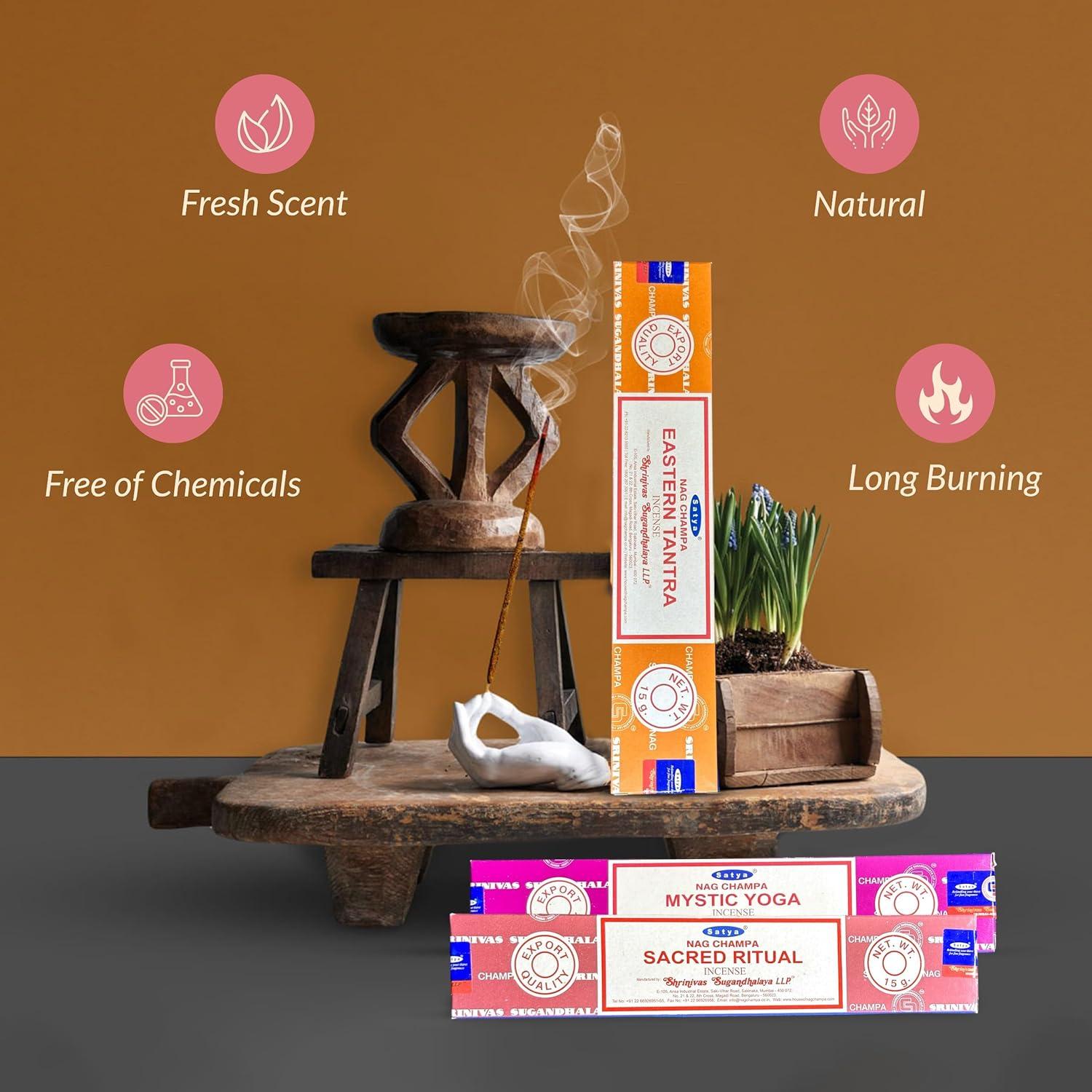 Paquete Variado de Incienso Satya 12 Cajas 180g Aromas Premium