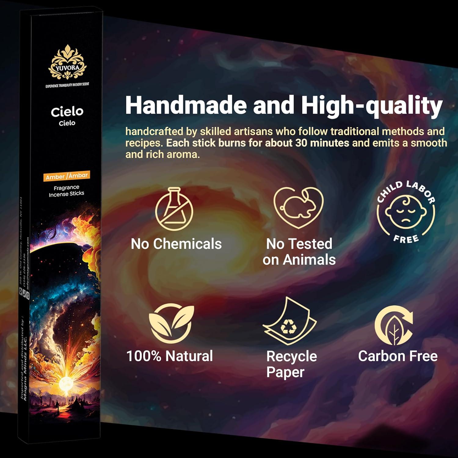 Juego de 120 Varitas de Incienso Naturales Yuvora - 6 Aromas