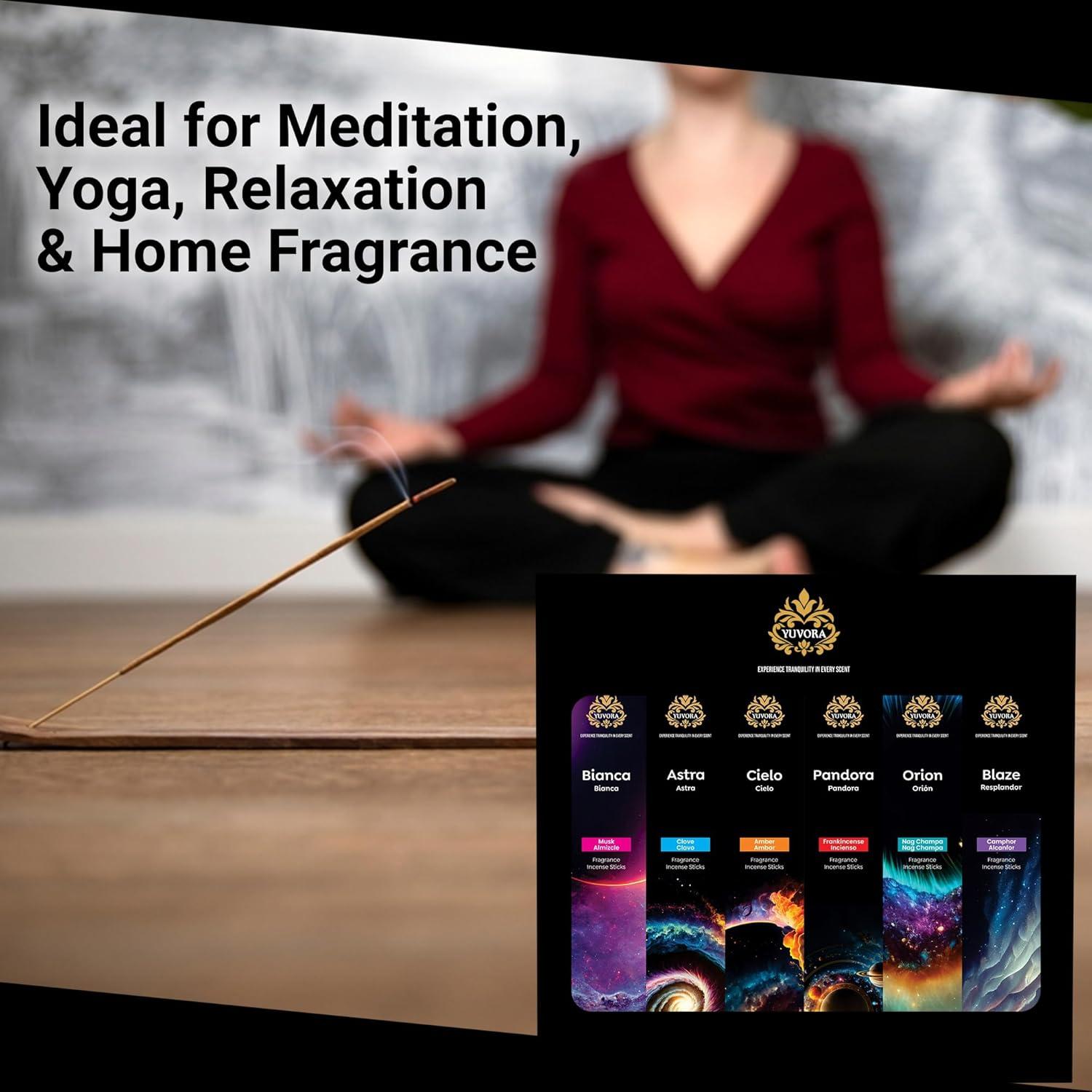 Juego de 120 Varitas de Incienso Naturales Yuvora - 6 Aromas