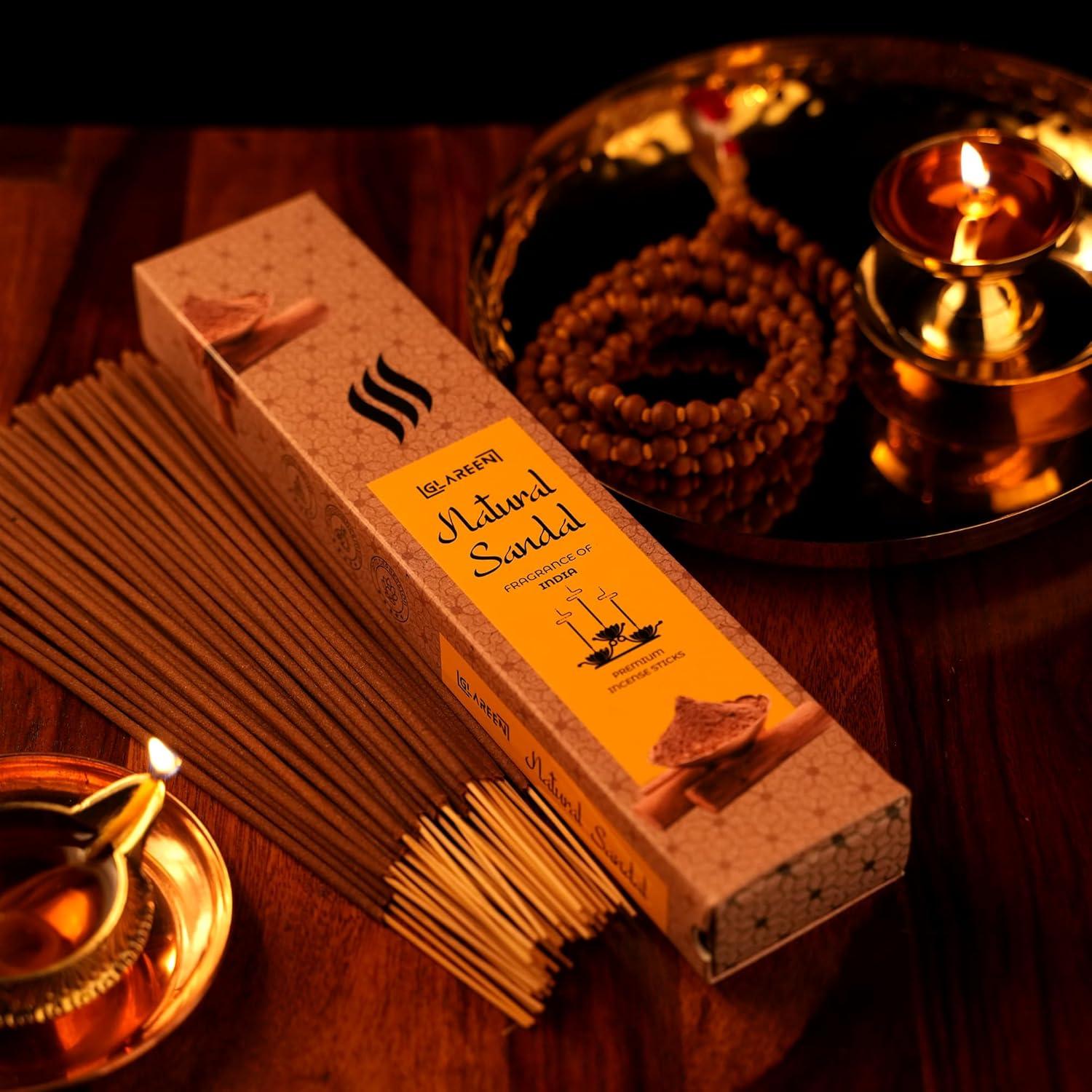 Varitas de Incienso Sándalo Puro Glareen - Paquete de 50