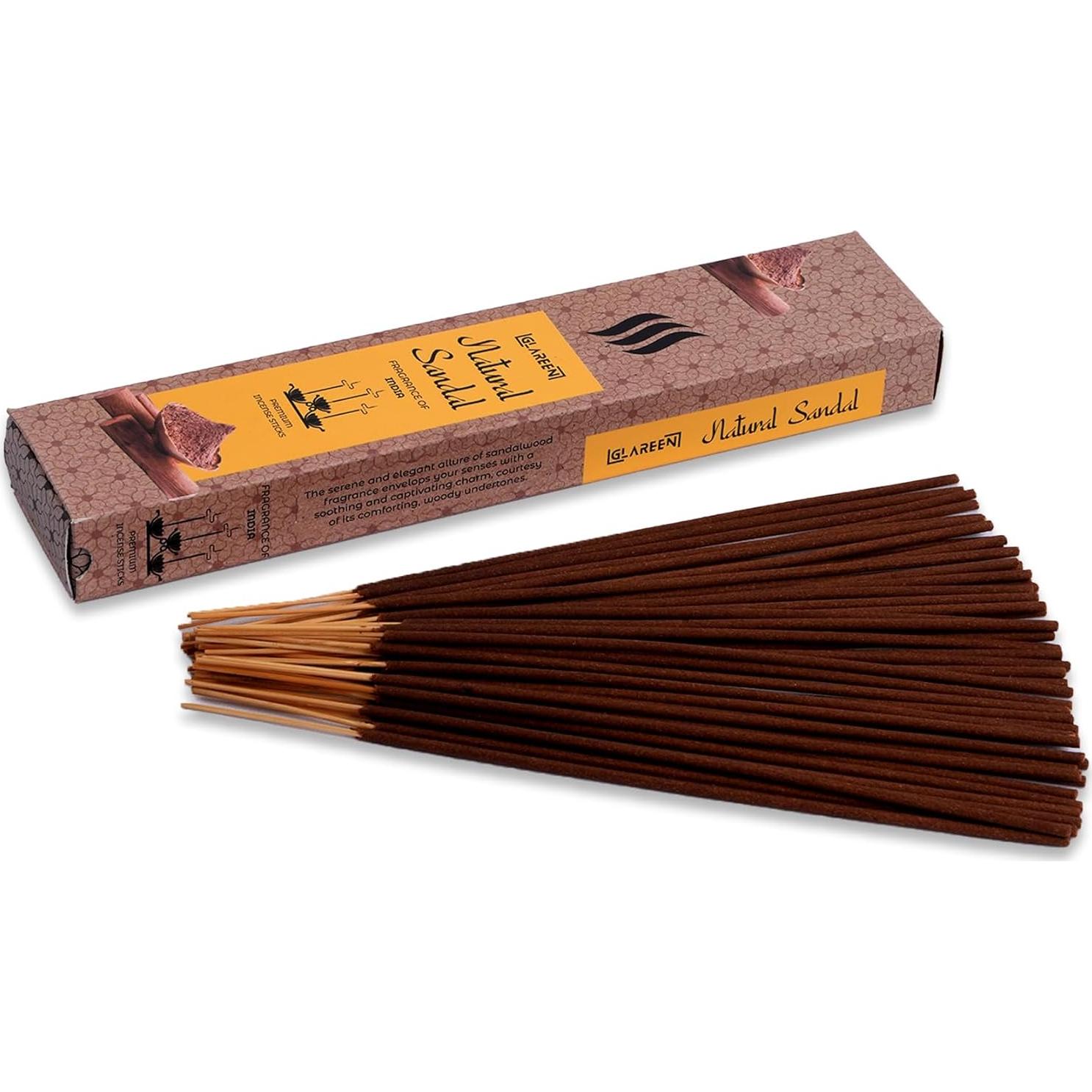 Varitas de Incienso Sándalo Puro Glareen - Paquete de 50
