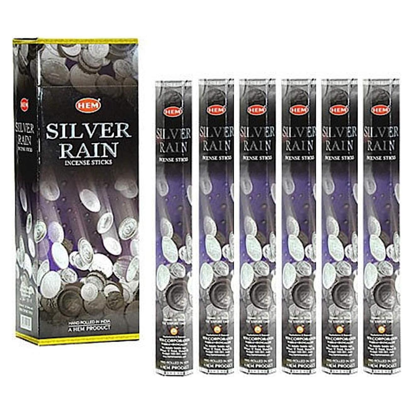 Incienso HEM Lluvia Plateada - Caja 6 Tubos 20g