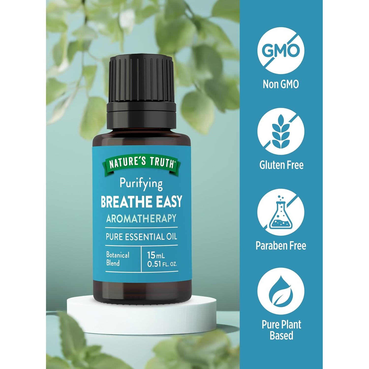 Aceite Esencial Breathe Easy Nature's Truth 15 mL Eucalipto Menta