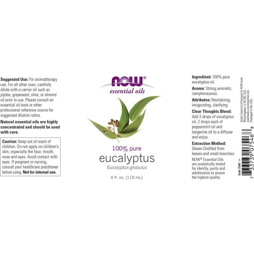 Aceite Esencial de Eucalipto 100% Puro Now Foods 118 ml