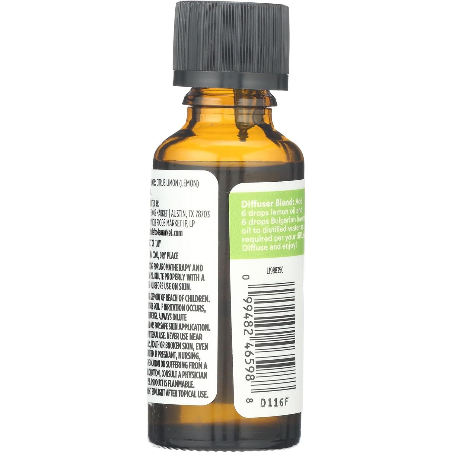 Aceite Esencial de Limón 100% Whole Foods Market 29.57 ml